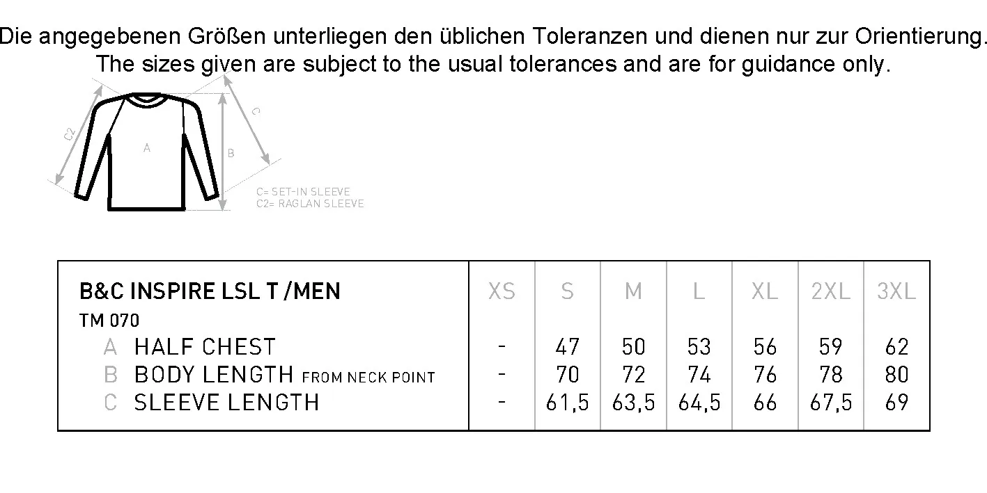Größentabelle für Inspire Long Sleeve T /Men_° – BCTM070