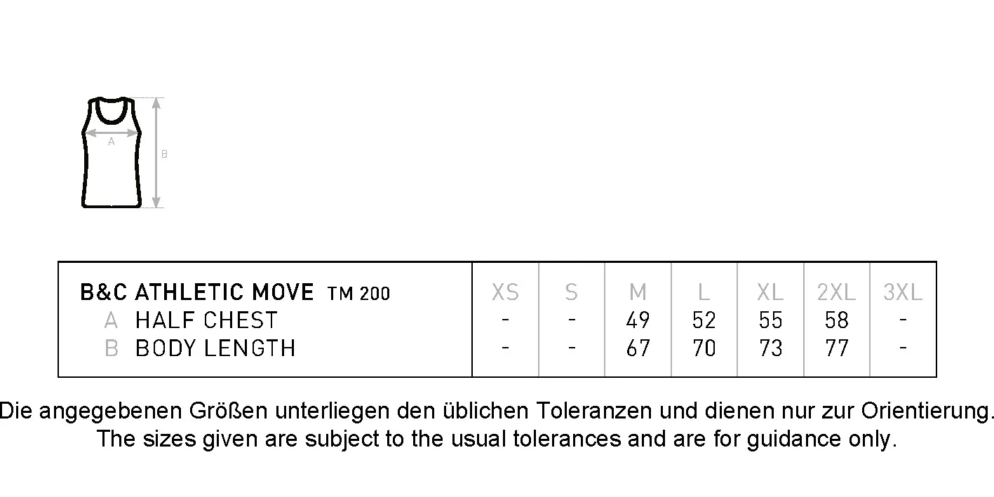 Größentabelle für Vest Athletic Move – BCTM200
