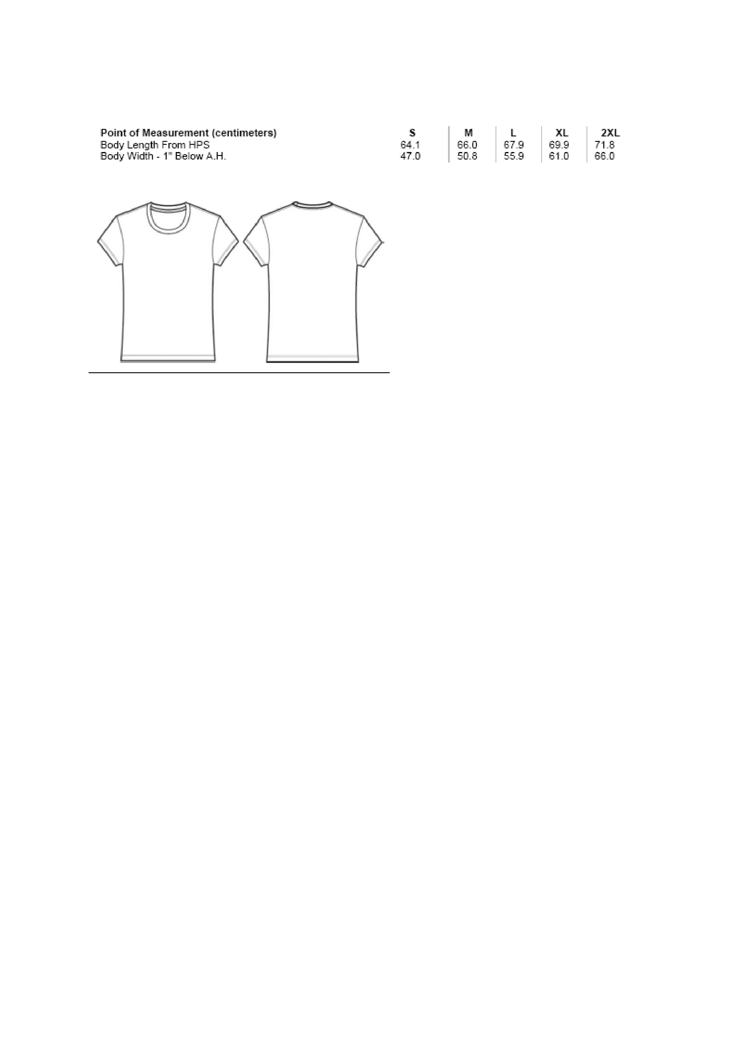 Größentabelle für Women´s Relaxed Jersey Short Sleeve Tee – BL6400