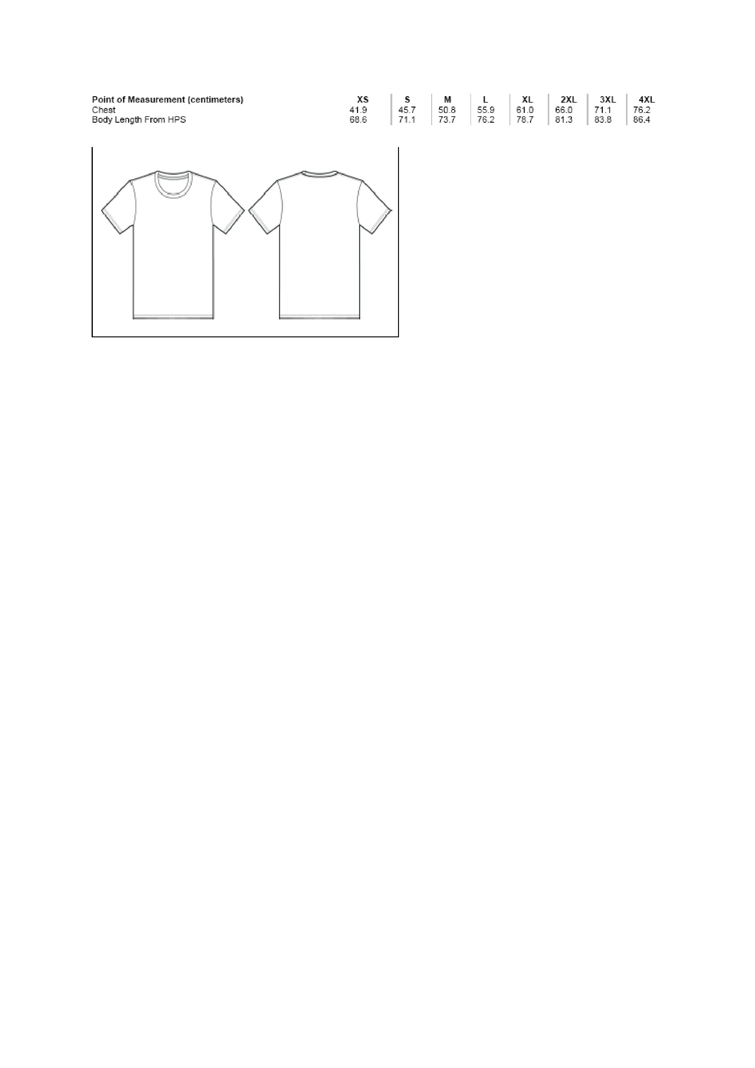 Größentabelle für Unisex Triblend Crew Neck T-Shirt – CV3413