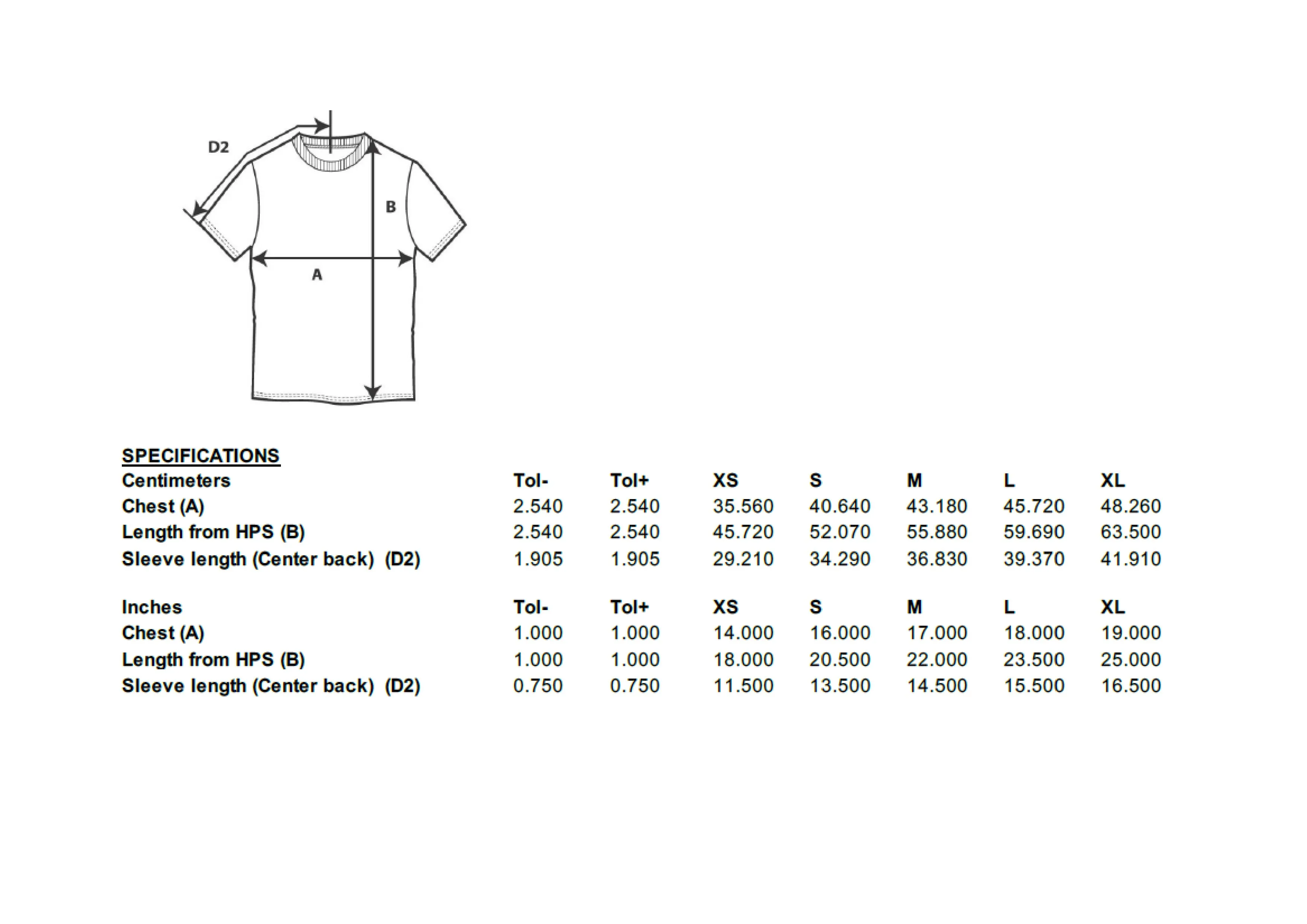 Größentabelle für Light Cotton Youth T-Shirt – G3000K