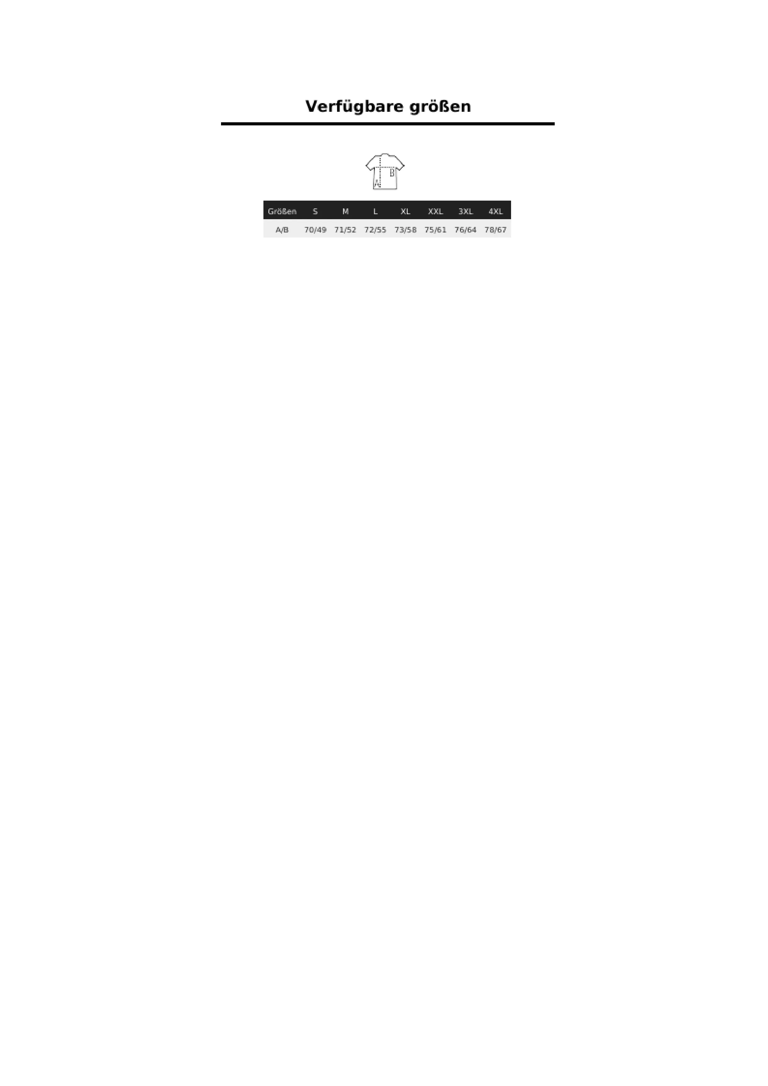 Größentabelle für Men´s Jersey Polo Shirt Octave – NB3572