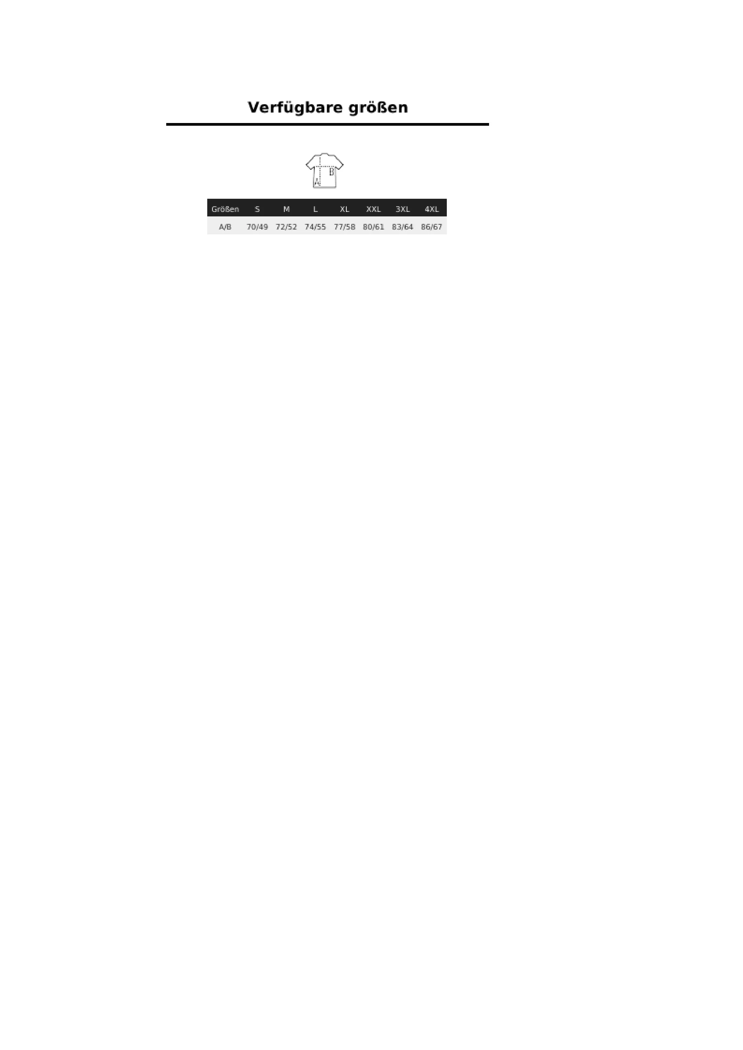 Größentabelle für Men´s Long Sleeve Polo Shirt Owen – NB4396