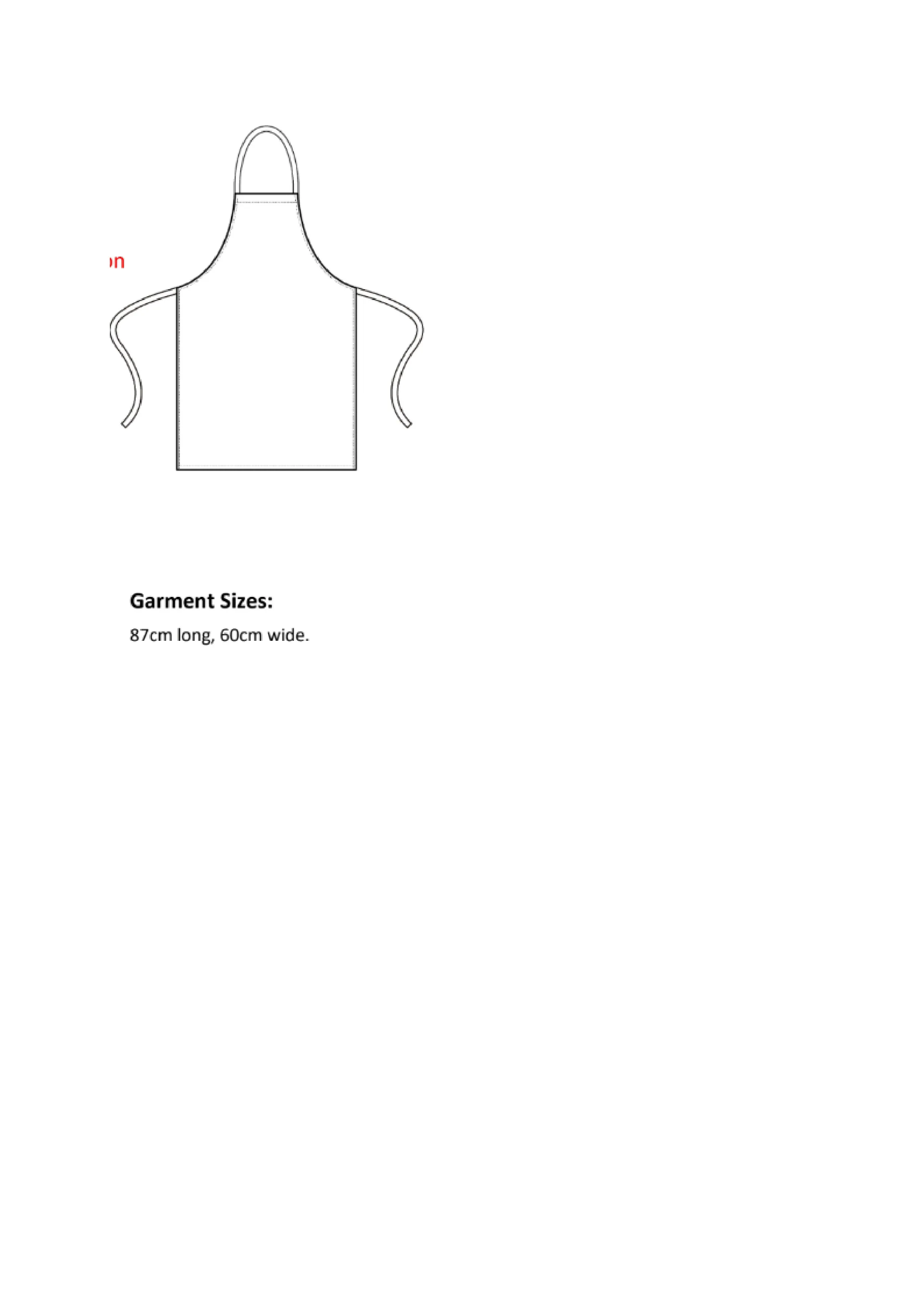 Größentabelle für Organic Cotton Bib Apron (No Pocket) – PW102