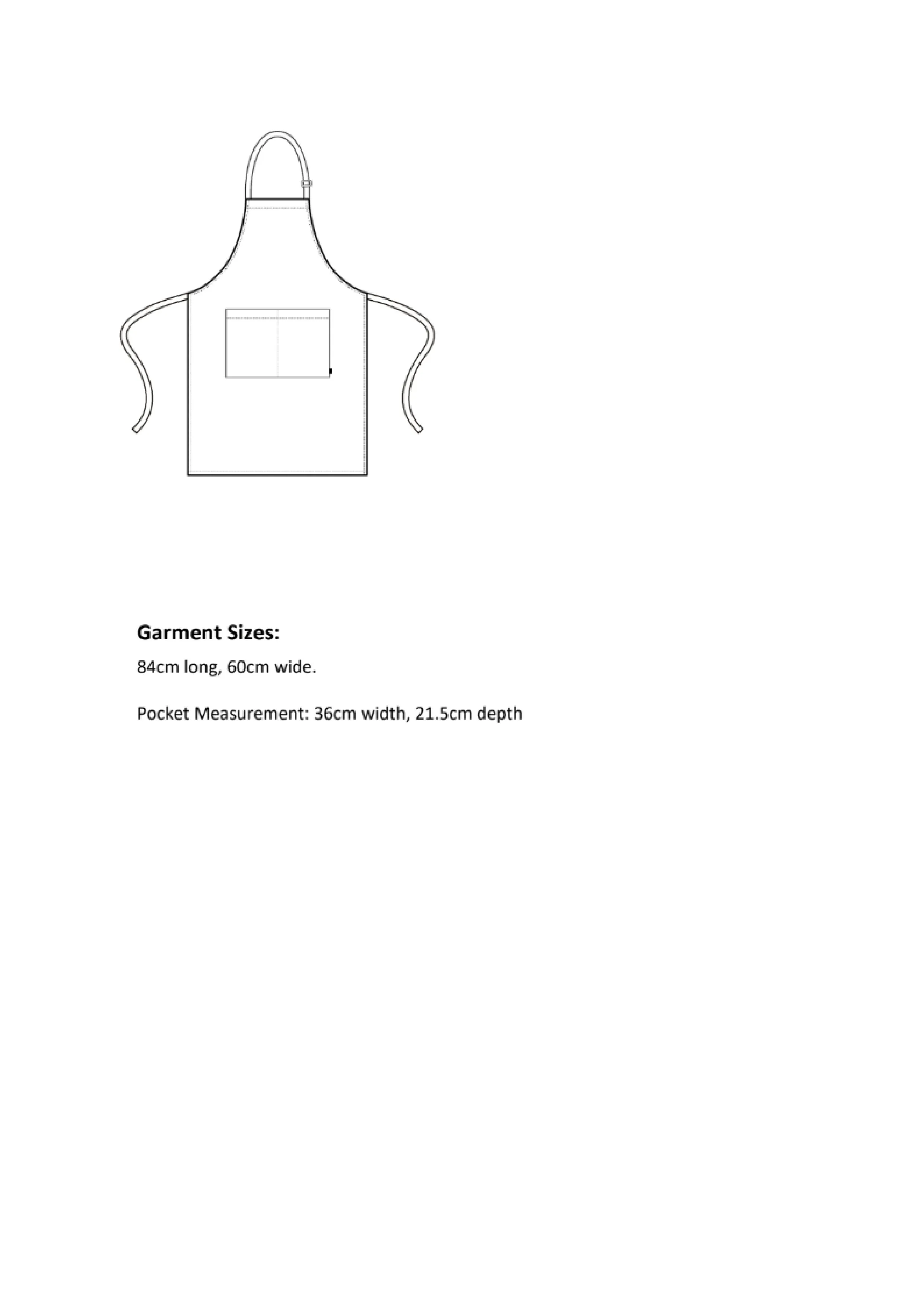 Größentabelle für Apron (Fairtrade Cotton) – PW112