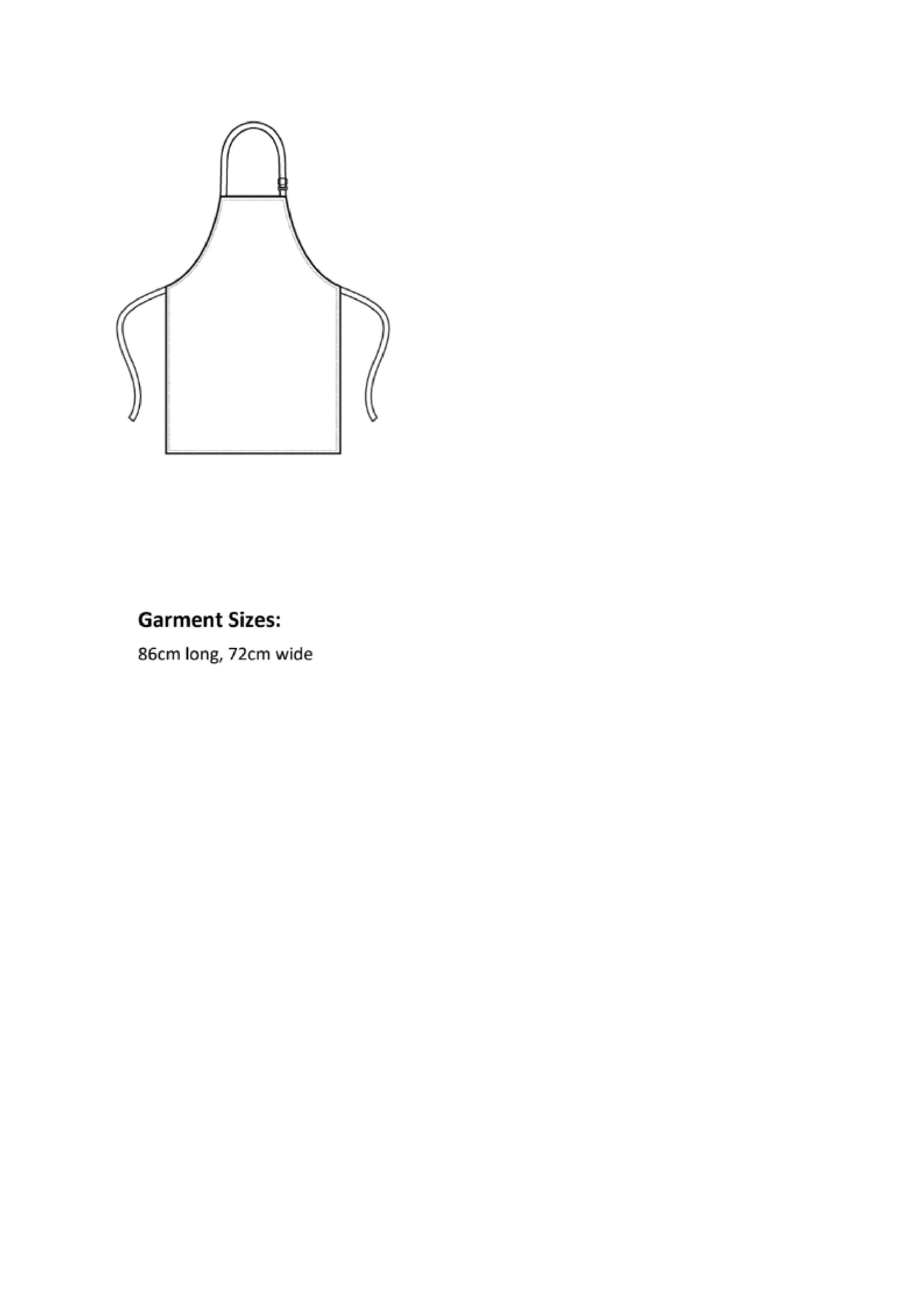 Größentabelle für Waterproof Bib Apron – PW115