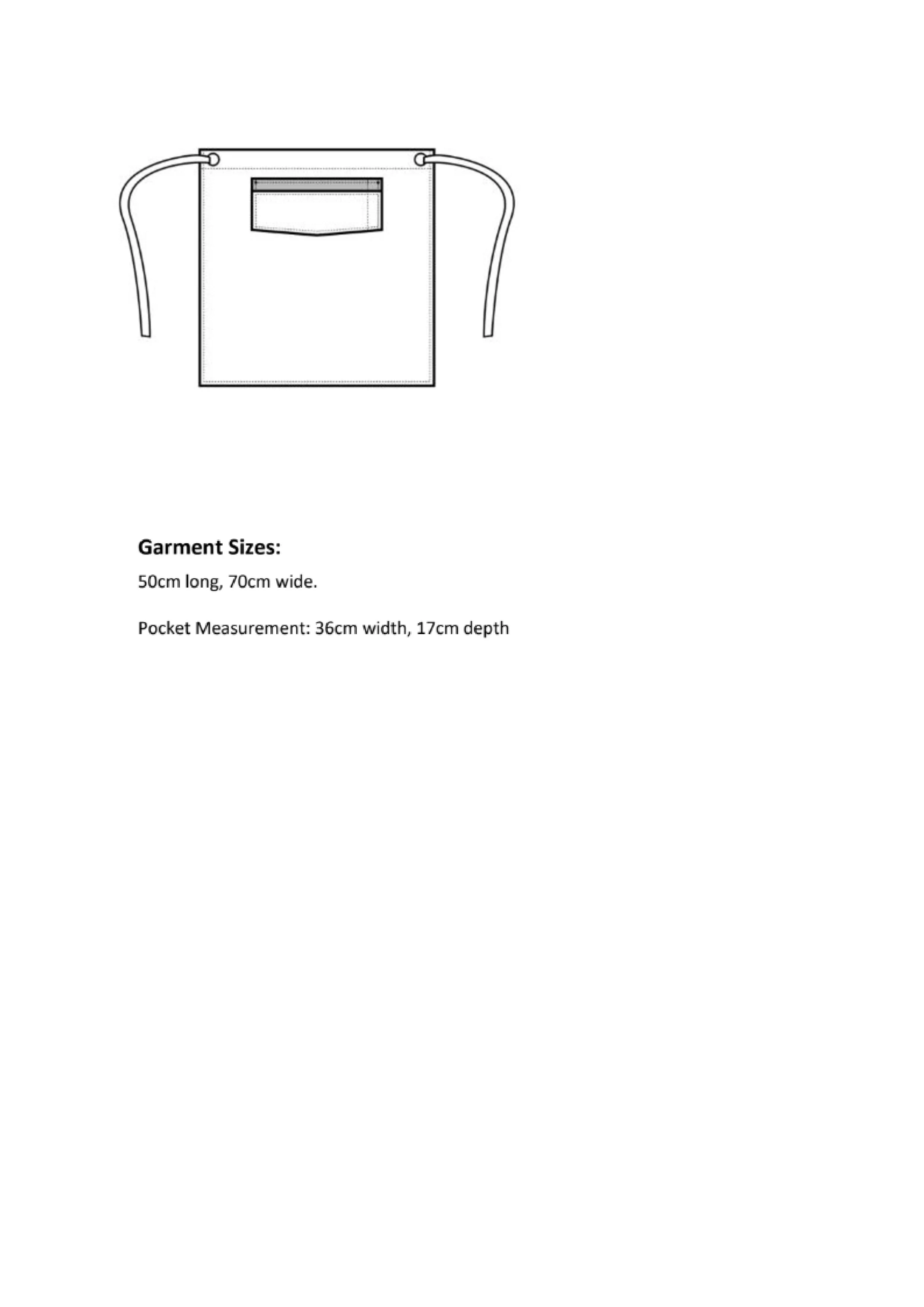 Größentabelle für Domain Contrast Denim Waist Apron – PW128