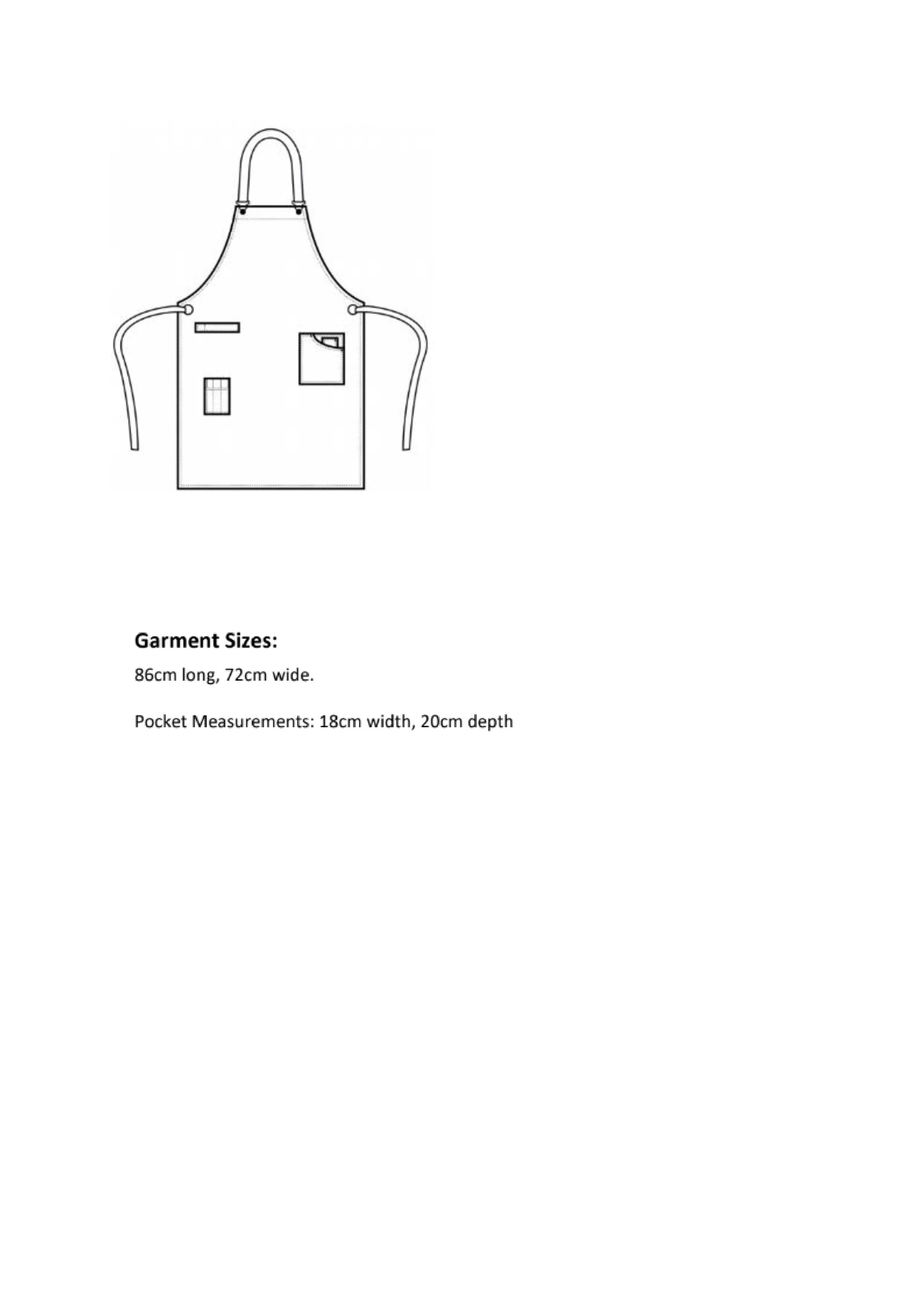 Größentabelle für District Waxed Look Denim Bib Apron – PW134