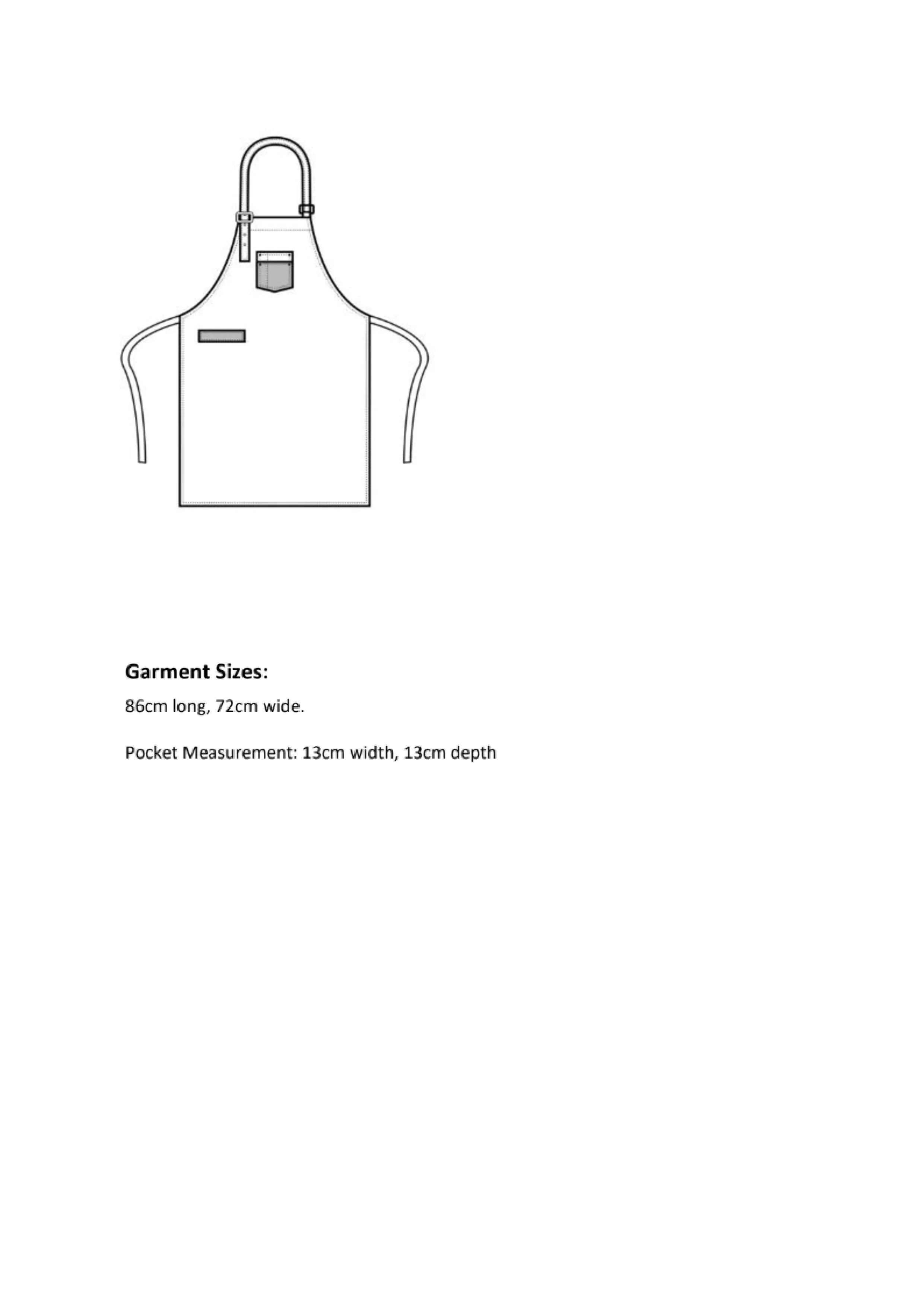 Größentabelle für Division Waxed Look Denim Bib Apron With Faux Leather – PW136