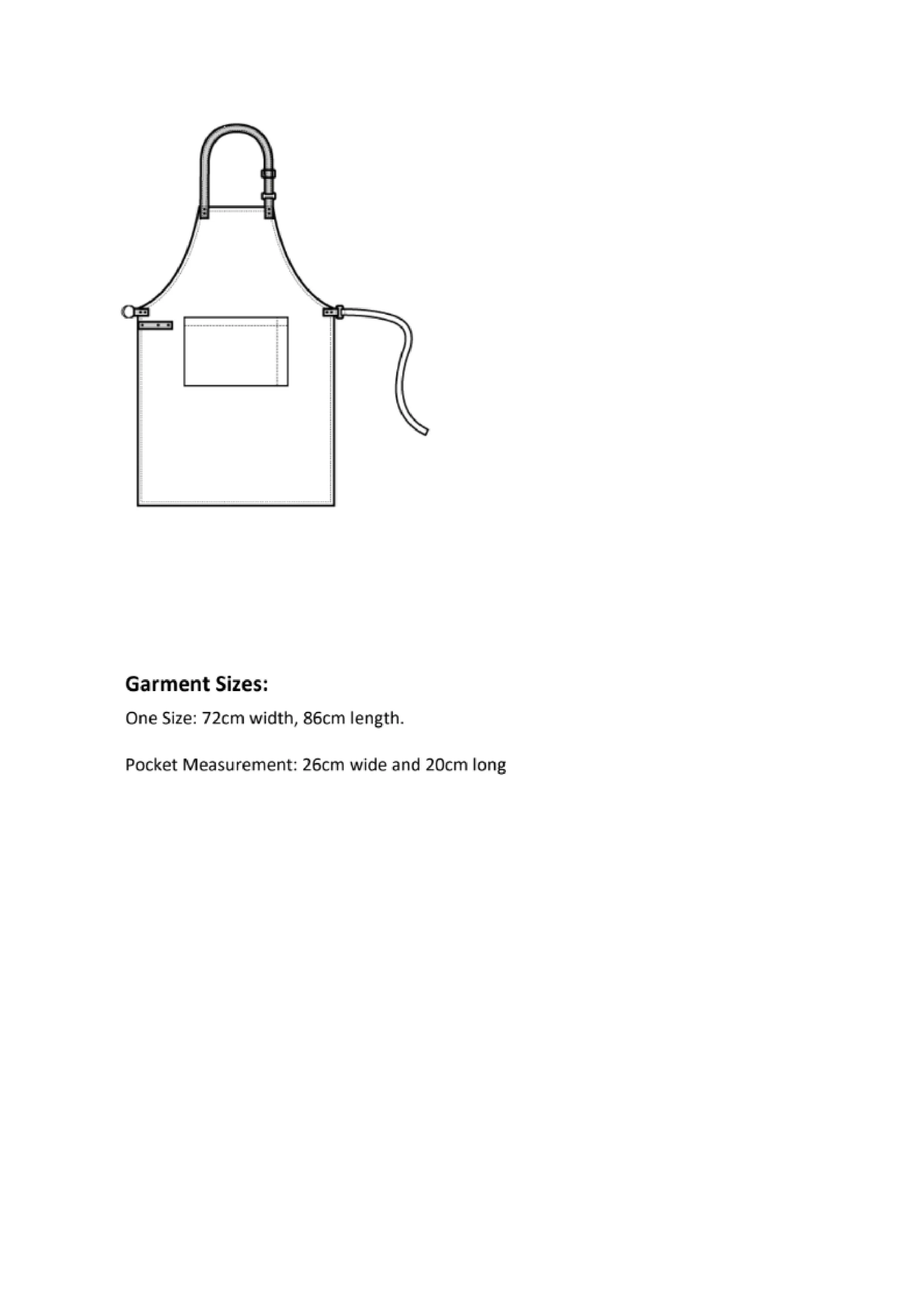 Größentabelle für Annex Oxford Bib Apron – PW144