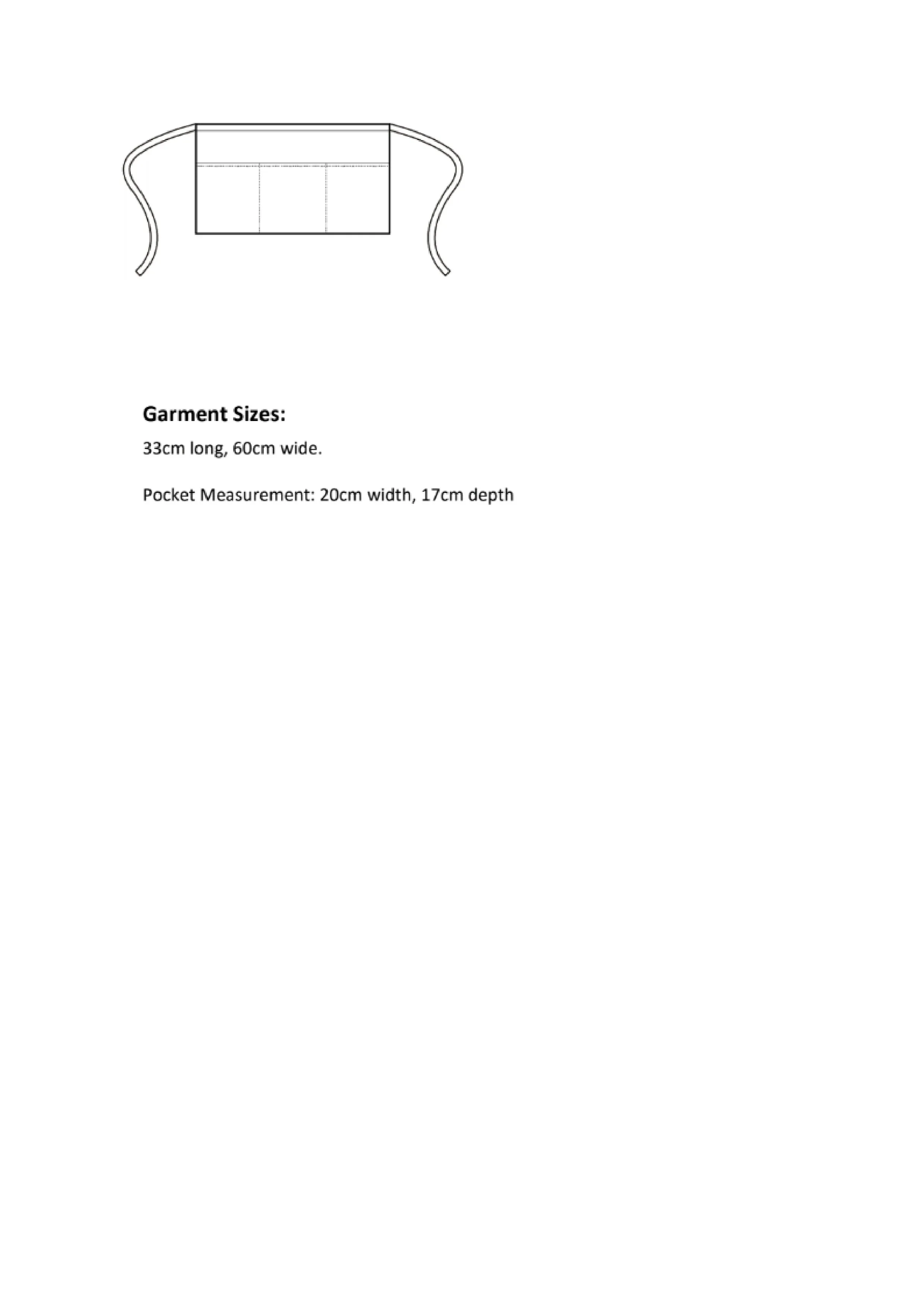 Größentabelle für Colours Collection 3-Pocket Apron – PW155