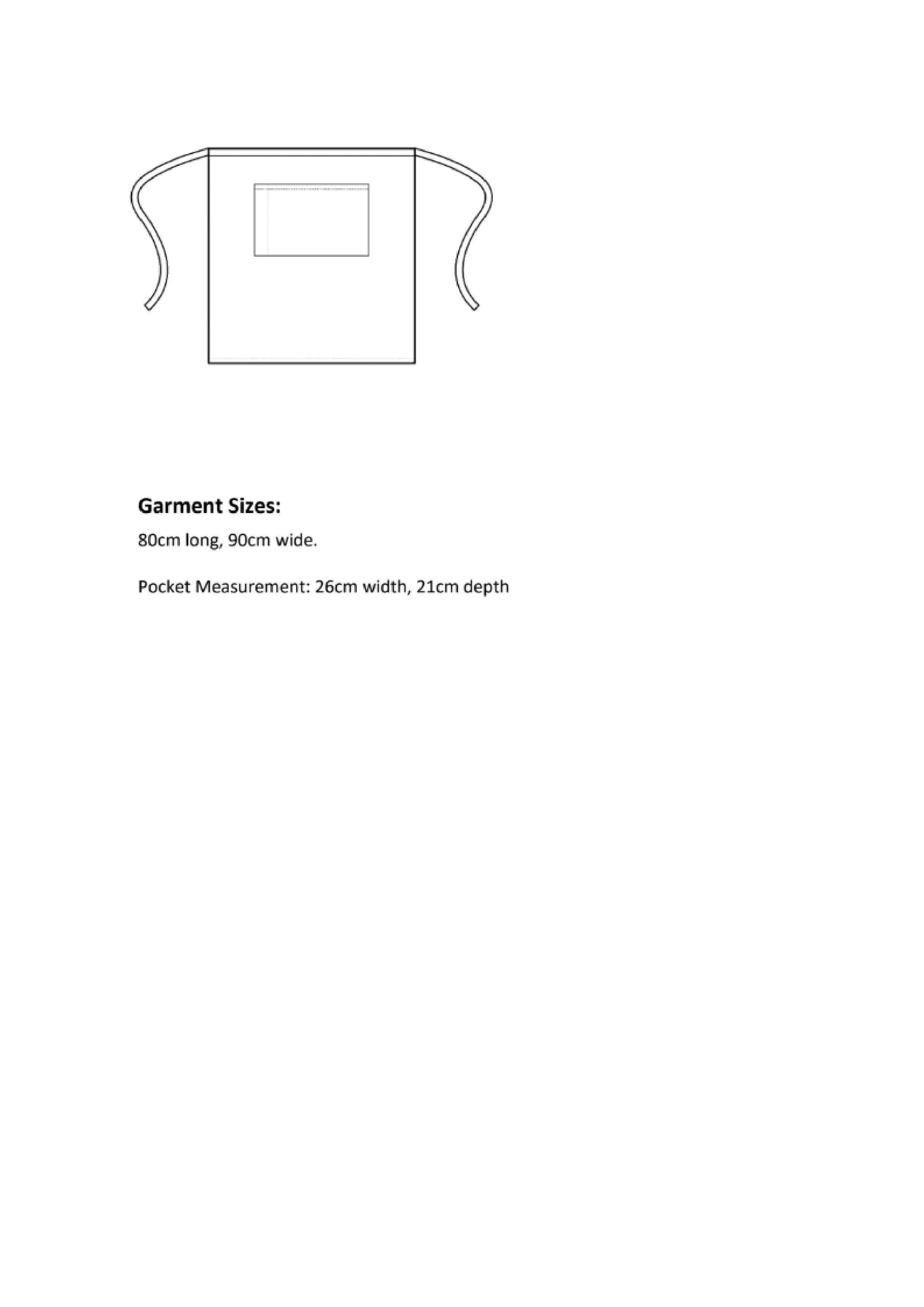 Größentabelle für Colours Collection Bar Apron – PW158