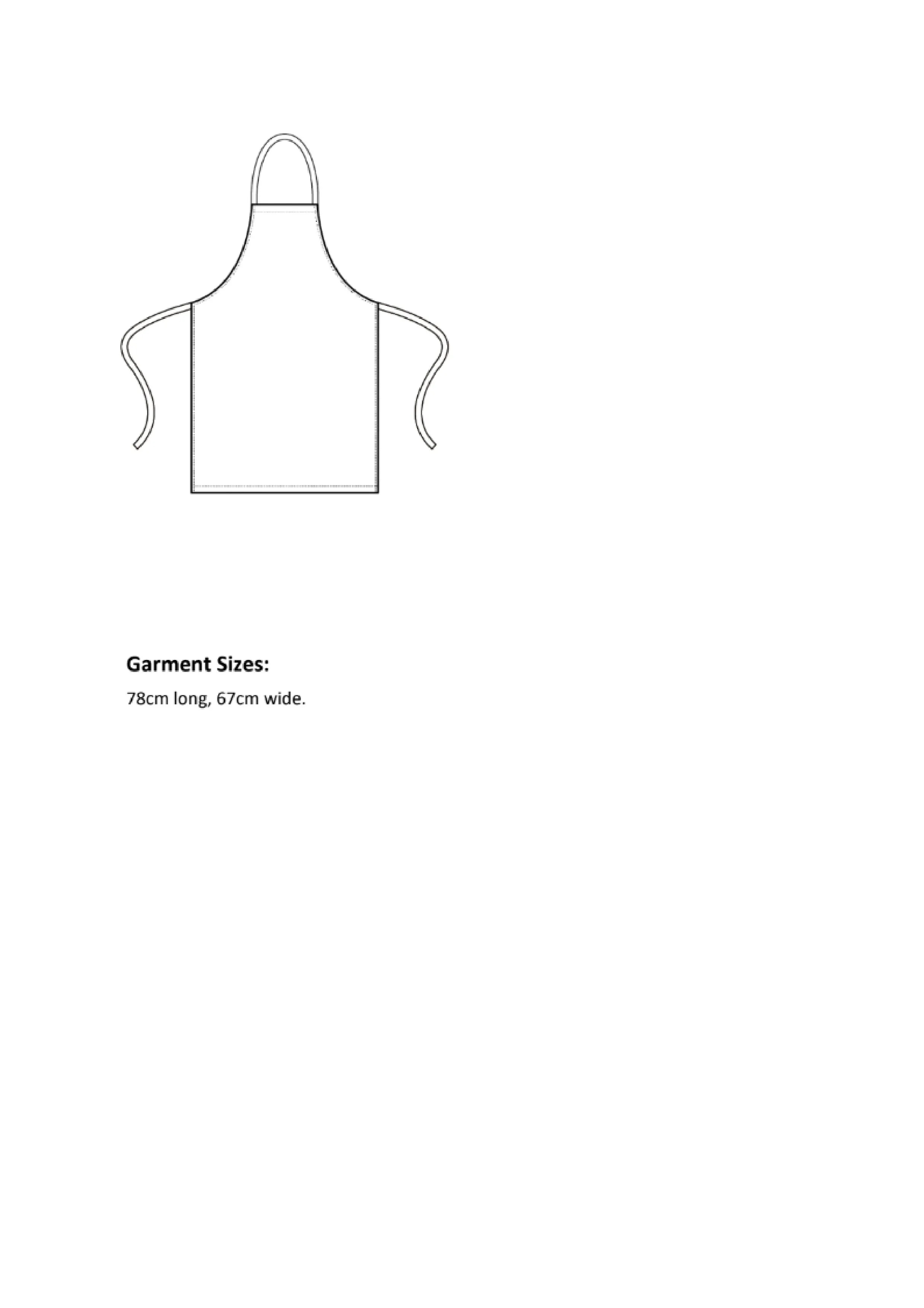Größentabelle für Essential Bib Apron – PW165