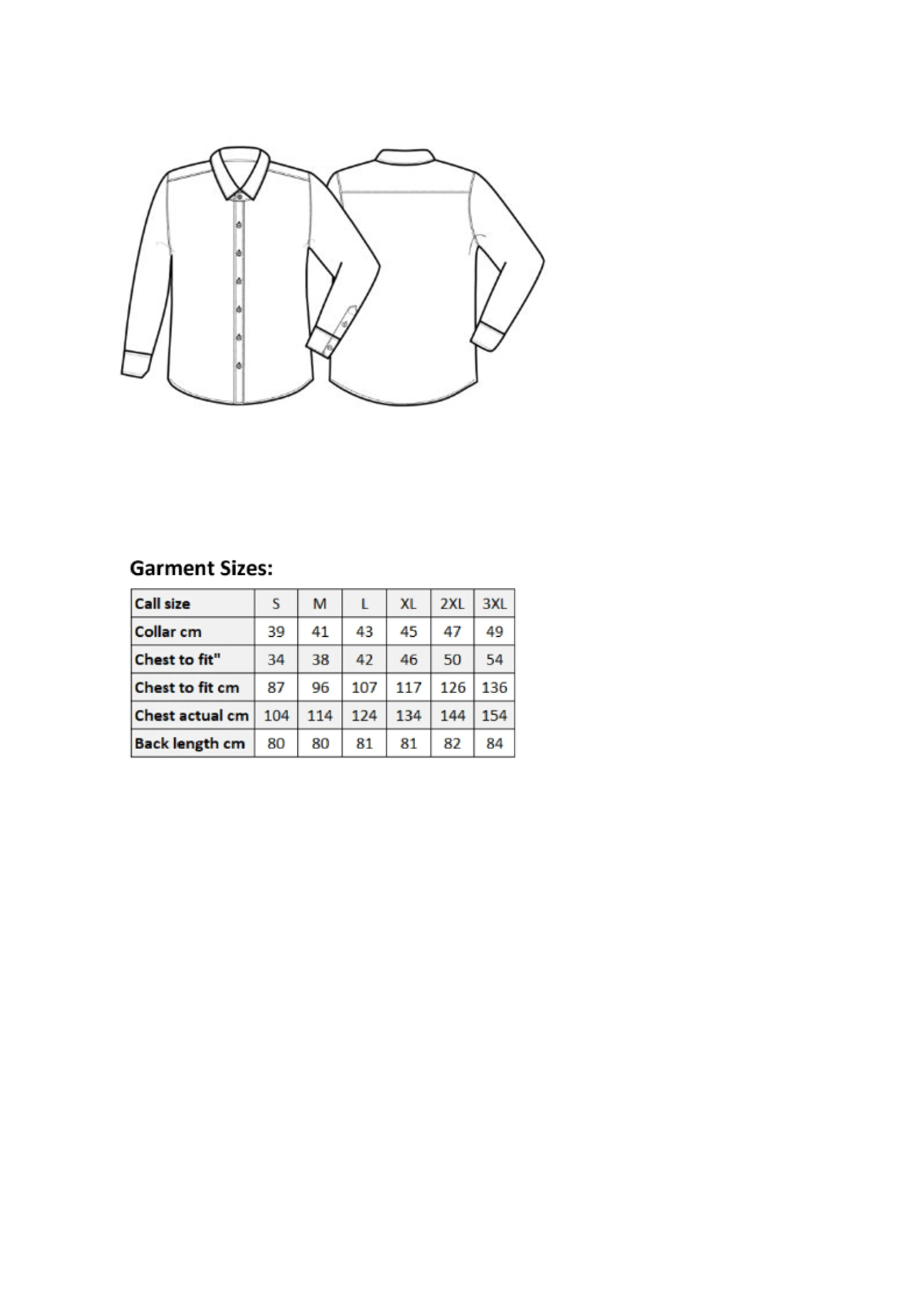 Größentabelle für Men´s Maxton Check Long Sleeve Shirt – PW252