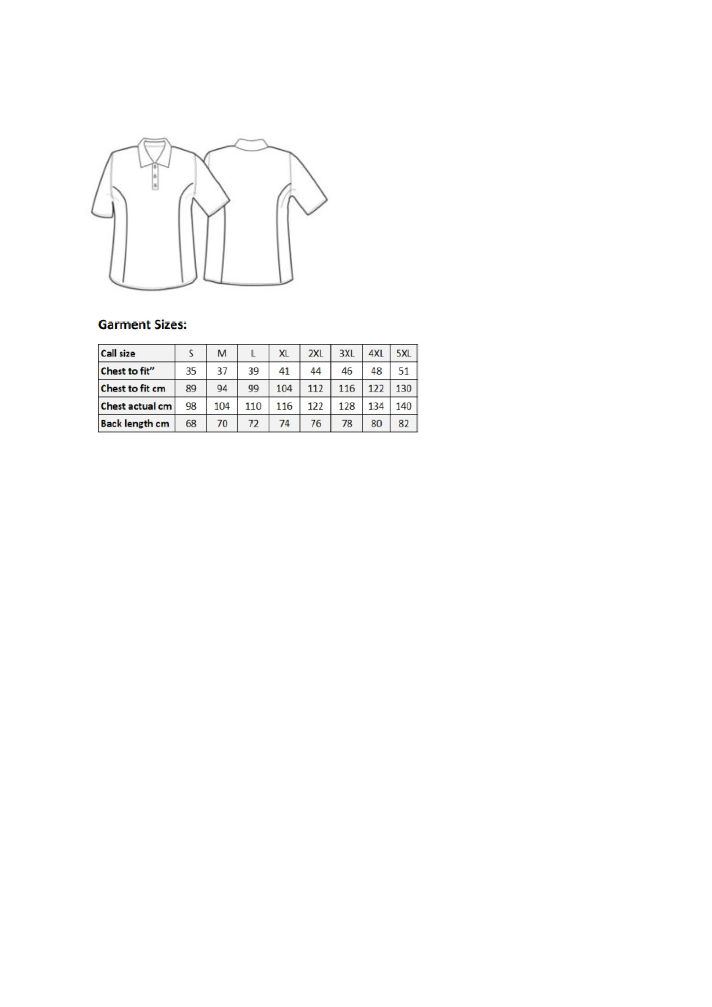 Größentabelle für Men´s Coolchecker® Piqué Polo – PW615