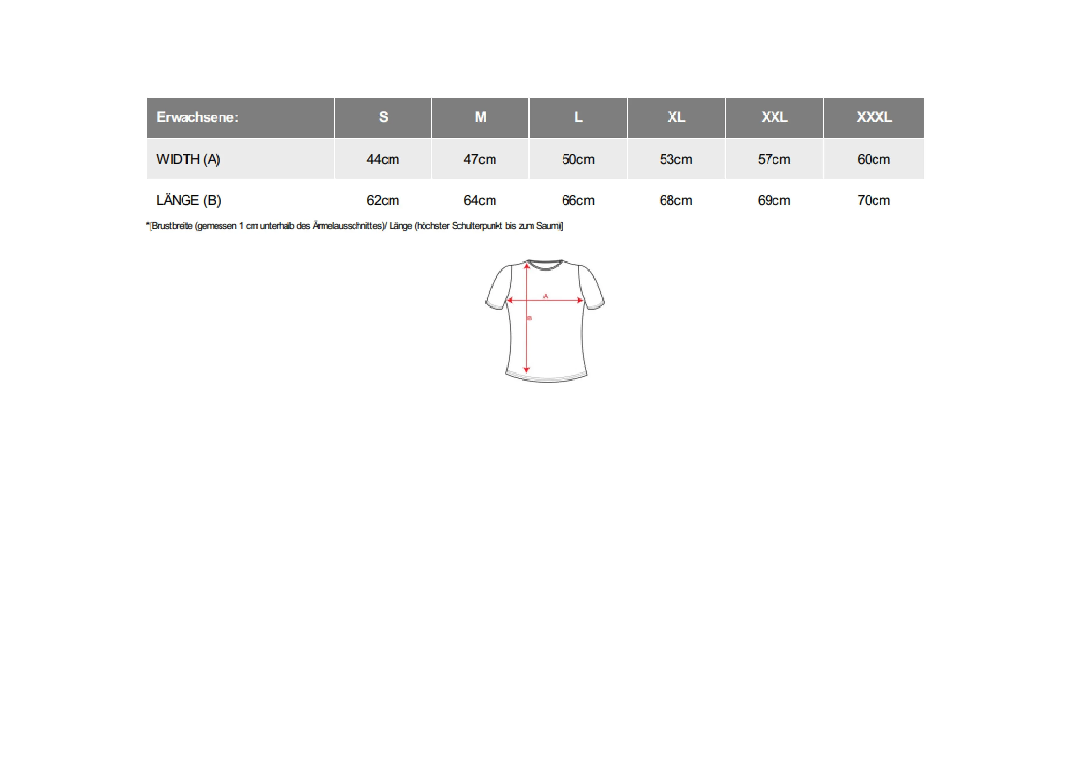 Größentabelle für Women´s Nara Top – RY6536