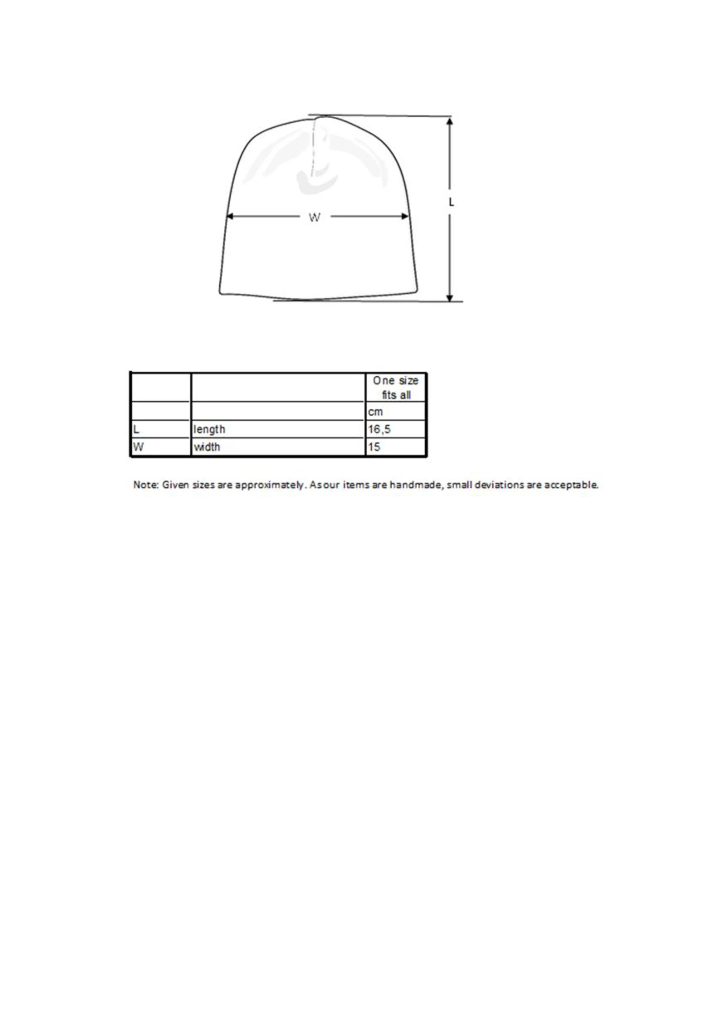 Größentabelle für Bio Baby Hat – X944